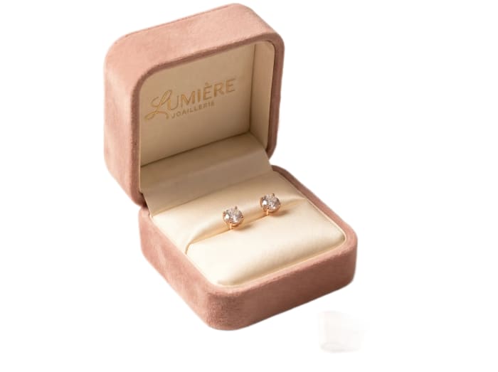 Soleil Rosé Studs in signature gift box presentation