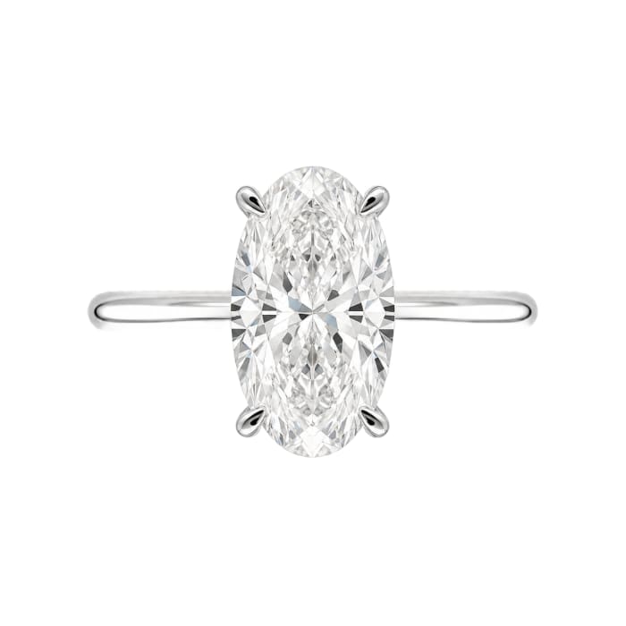 Oval Cut Diamond Solitaire Ring — detail