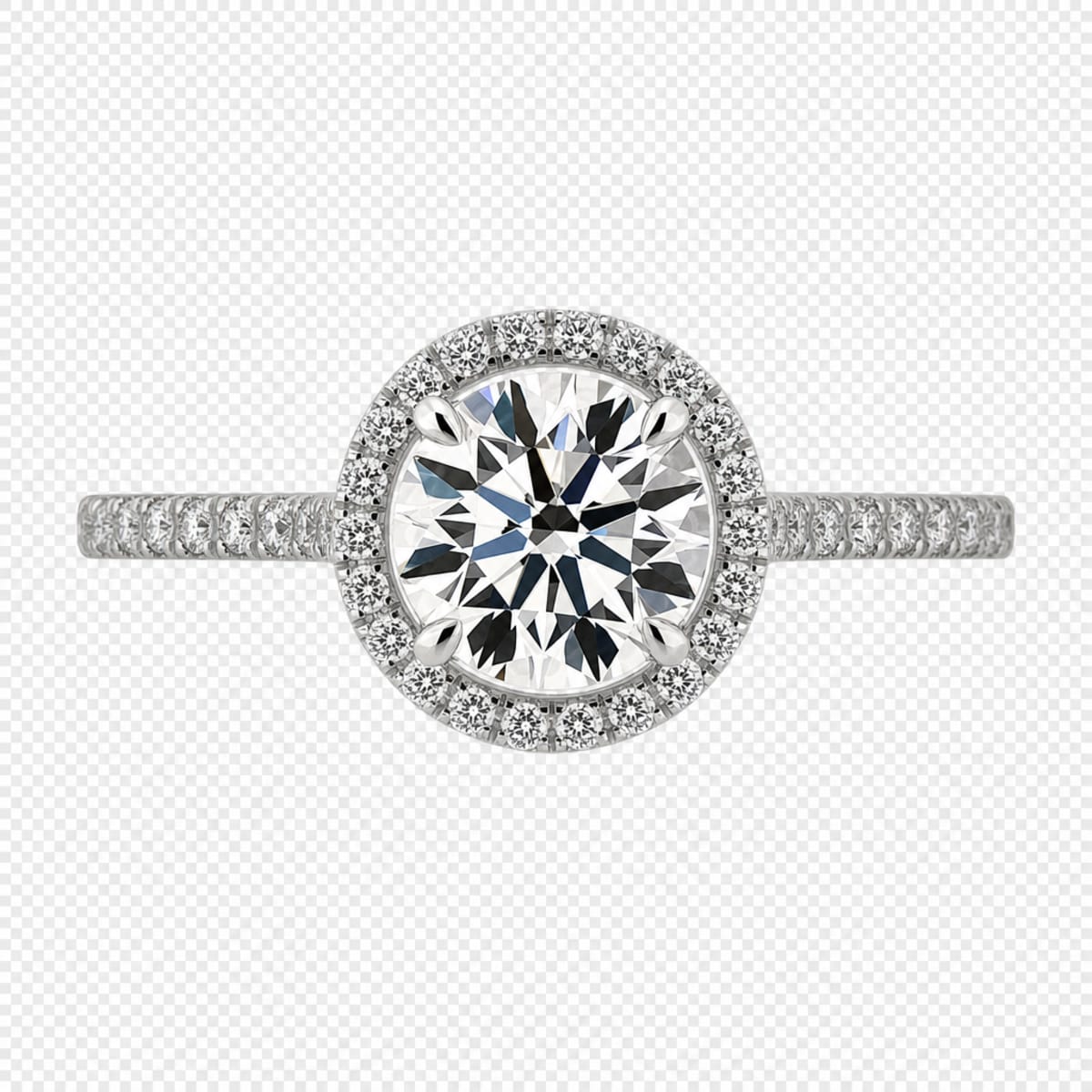 Platinum Halo Round Brilliant Engagement Ring