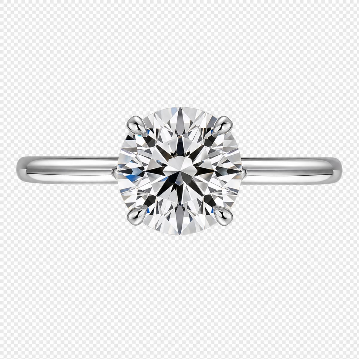 Platinum Solitaire Round Brilliant Engagement Ring
