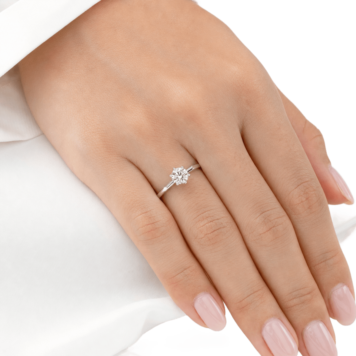 Platinum Solitaire Round Brilliant — lifestyle
