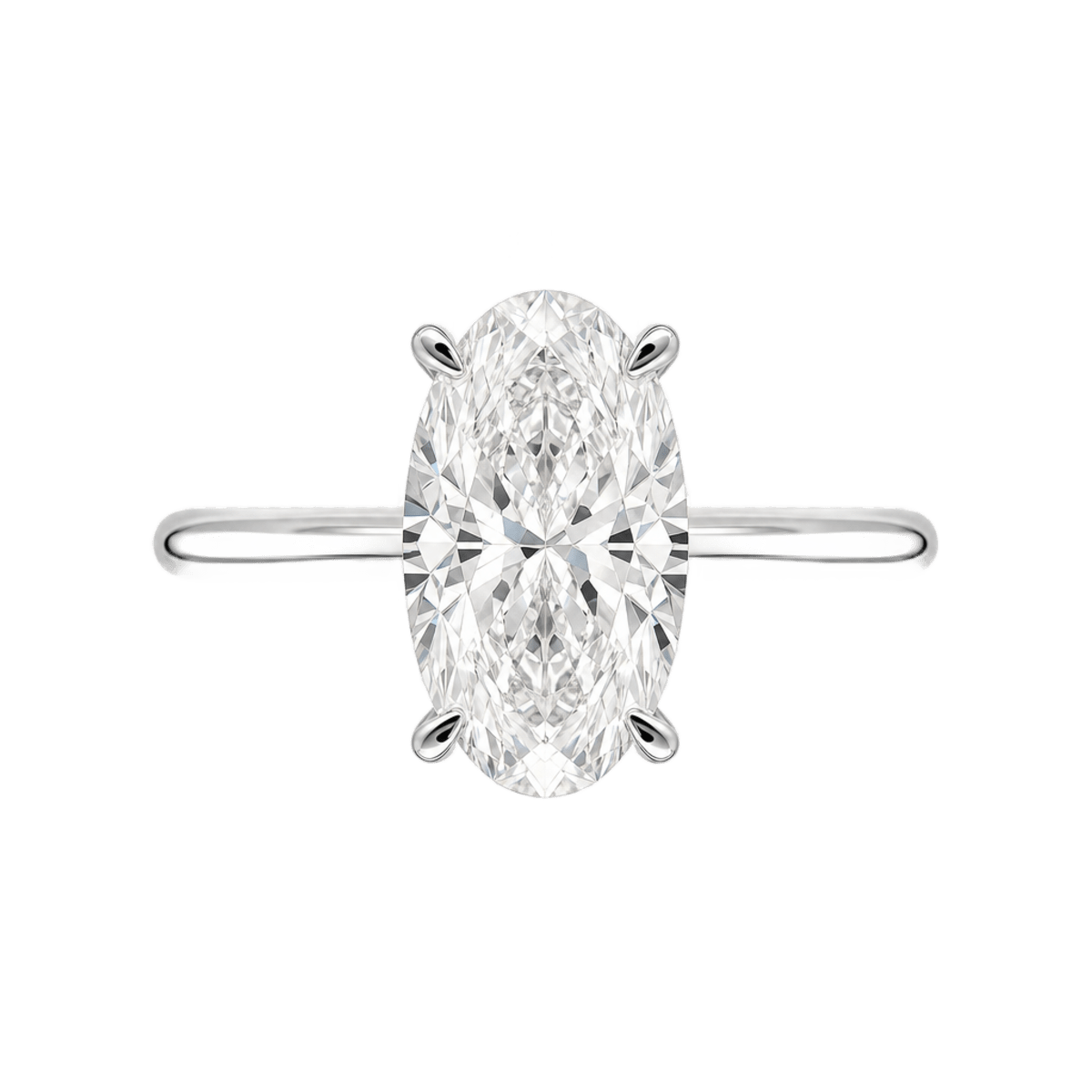 Platinum Solitaire Oval Cut Engagement Ring