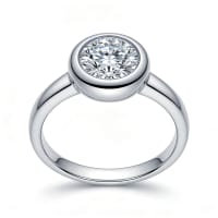 Bezel set engagement ring