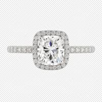 Platinum Halo Cushion Cut ring
