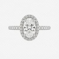 Platinum Halo Oval Cut ring