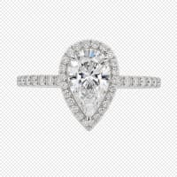 Platinum Halo Pear Shaped ring