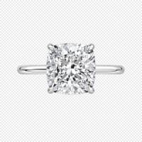 Platinum Solitaire Cushion Cut ring