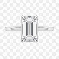 Platinum Solitaire Emerald Cut ring