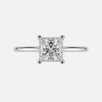 Platinum Solitaire Princess Cut ring