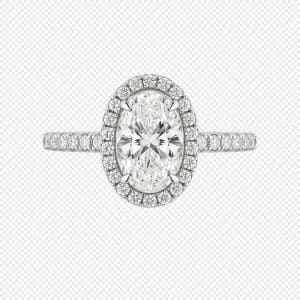 Platinum Halo Oval Cut