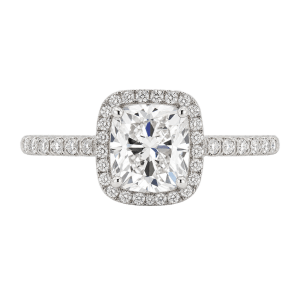 Platinum Halo Cushion Cut