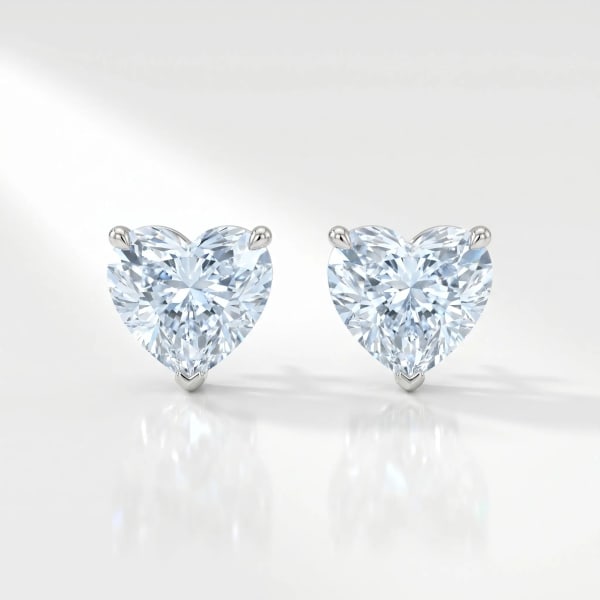 Cœur Lumière Studs — heart-cut lab-grown diamond earrings