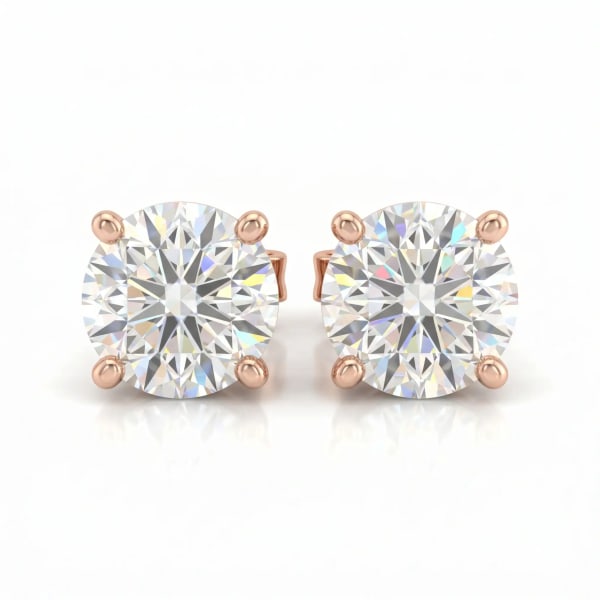 Soleil Rosé Studs — round brilliant lab-grown diamond earrings