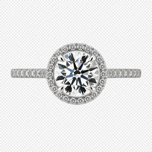 Platinum Halo Round Brilliant Engagement Ring