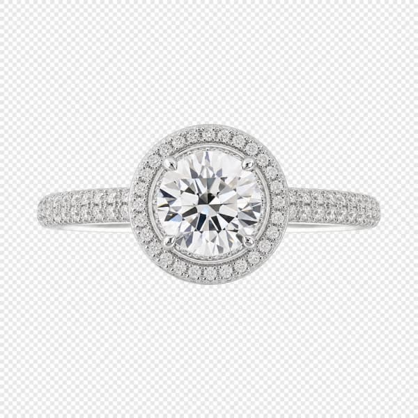 Platinum Pavé Round Brilliant Engagement Ring