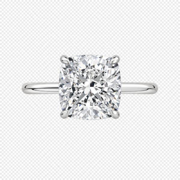 Platinum Solitaire Cushion Cut Engagement Ring