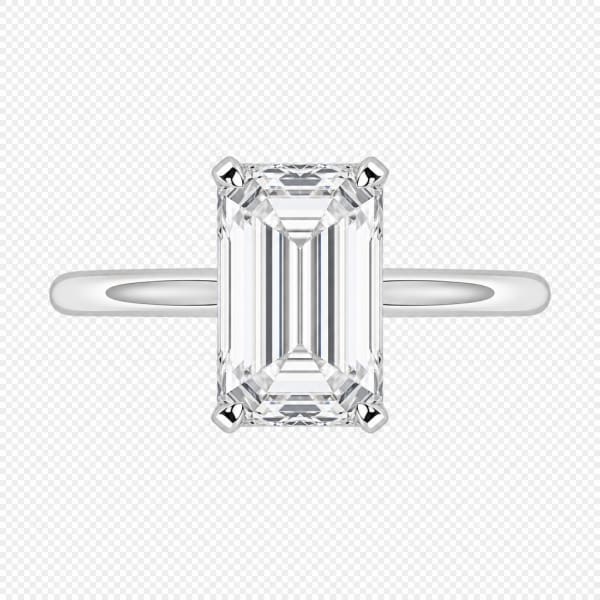 Platinum Solitaire Emerald Cut Engagement Ring