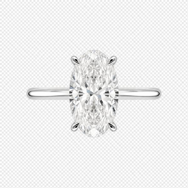 Platinum Solitaire Oval Cut Engagement Ring