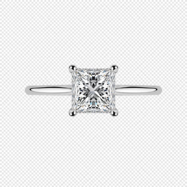 Platinum Solitaire Princess Cut Engagement Ring