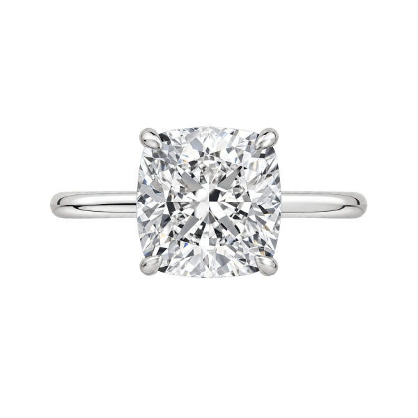 Platinum Solitaire Cushion Cut Engagement Ring