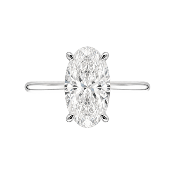 Platinum Solitaire Oval Cut Engagement Ring