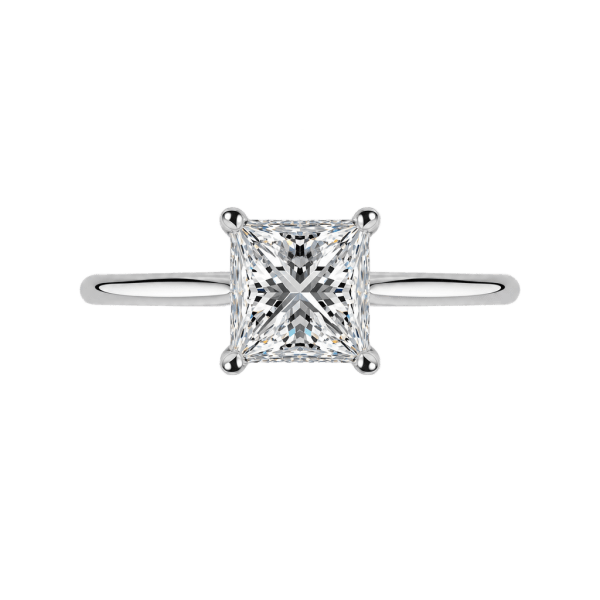 Platinum Solitaire Princess Cut Engagement Ring