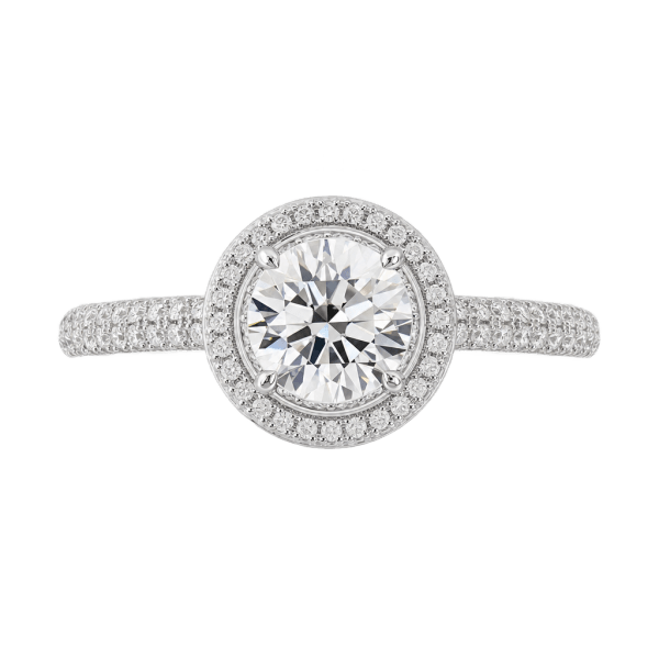 Platinum Pavé Round Brilliant Engagement Ring