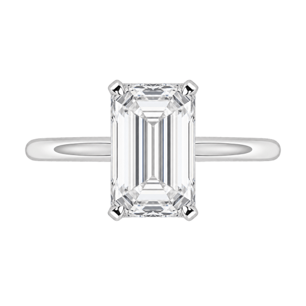 Platinum Solitaire Emerald Cut Engagement Ring