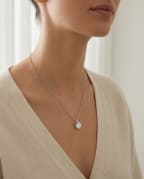 Diamond Solitaire Pendant — worn lifestyle