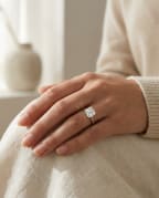 Asscher Cut Solitaire Ring — worn on hand lifestyle
