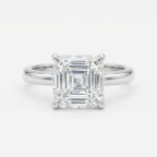 Asscher Cut Solitaire Ring — studio shot on white
