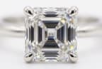 Asscher Cut Solitaire Ring — macro close-up of step-cut facets