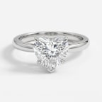 Heart Shape Diamond Solitaire Ring — studio shot on white
