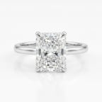 Radiant Cut Diamond Solitaire Ring — studio shot on white