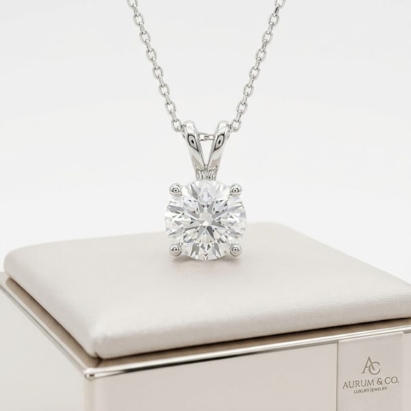 Oval Solitaire Diamond Pendant