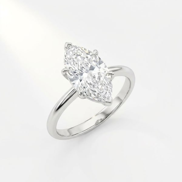 Marquise Cut Solitaire Diamond Ring in 18K white gold