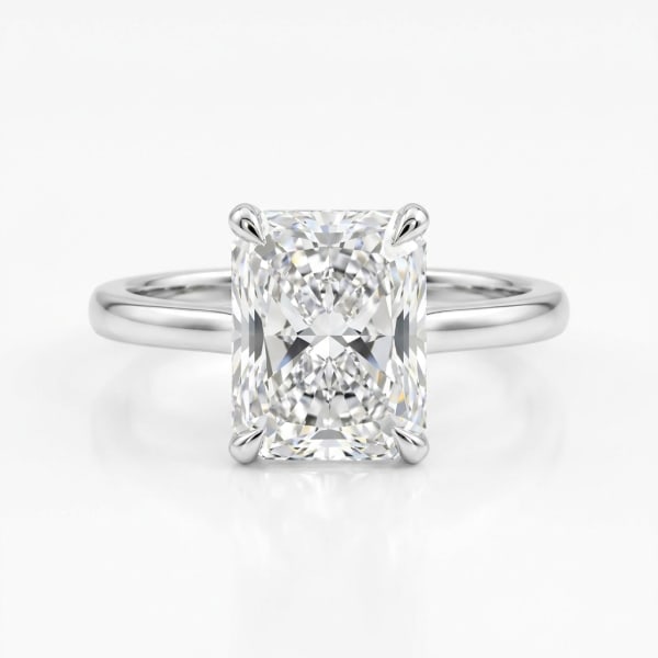 Radiant Cut Diamond Solitaire Ring in 18K white gold