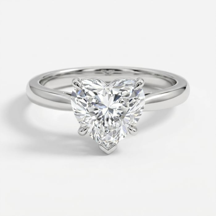 Heart Shape Diamond Solitaire Ring — studio shot on white