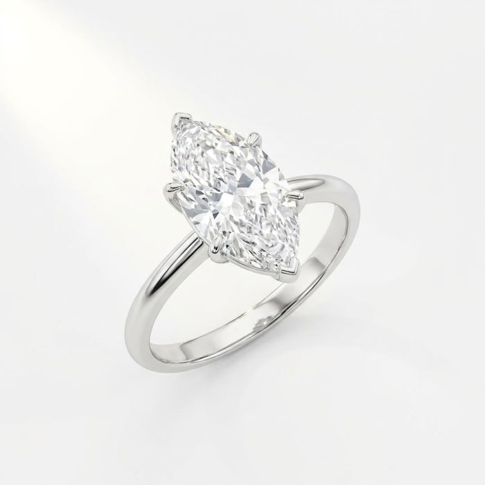 Marquise Cut Solitaire Ring — studio shot on white