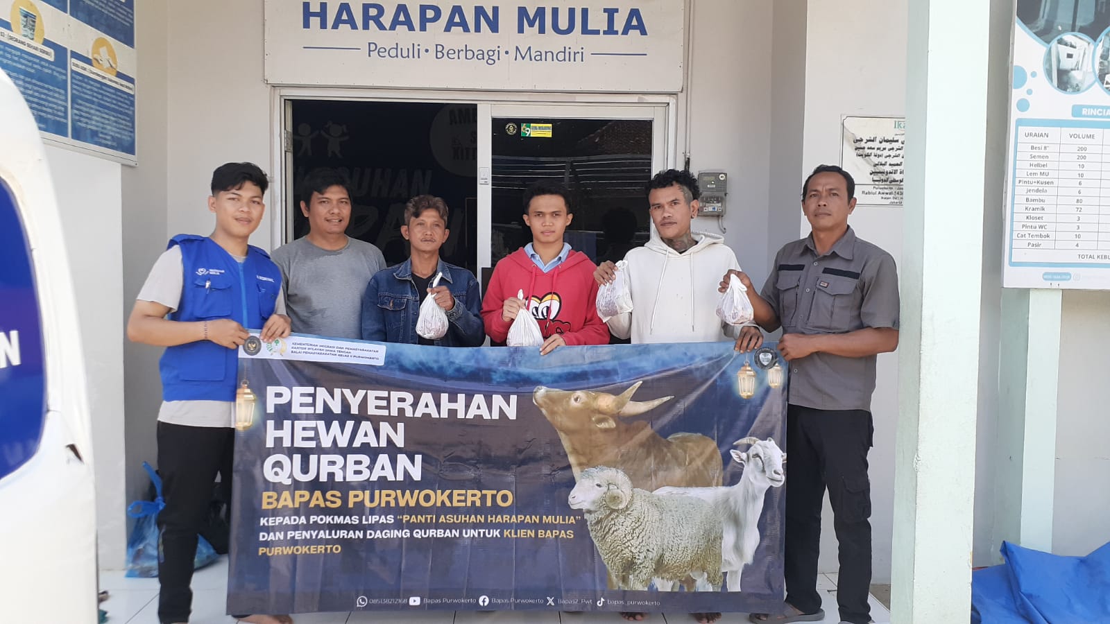 Idul Adha Penuh Makna: Bapas Purwokerto Wujudkan Kepedulian Sosial dan Dukung Reintegrasi Klien Melalui Penyaluran Kurban