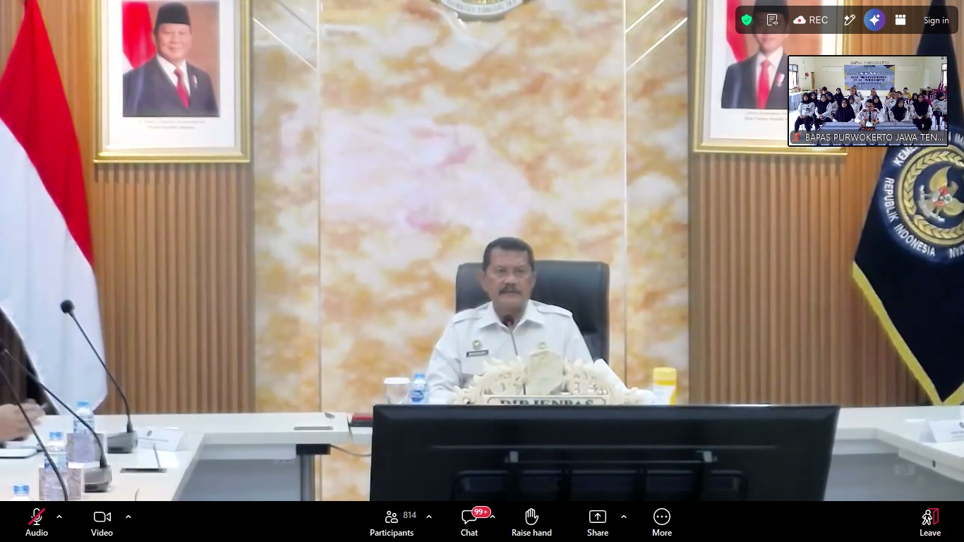Bapas Purwokerto Ikuti Pengarahan Dirjenpas, Perkuat Pengawasan dan Akuntabilitas Pelaksanaan Tugas Pemasyarakatan