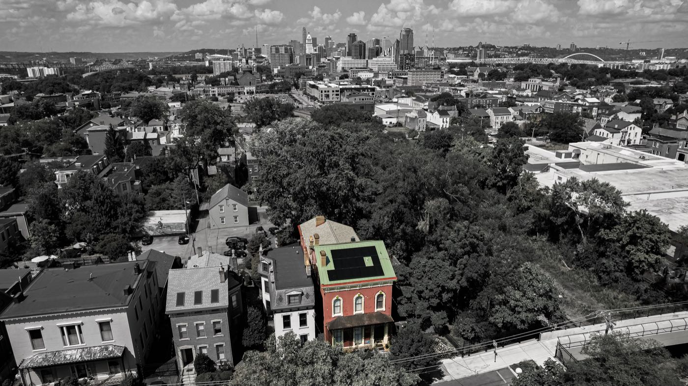 Covington residence solar installation drone video