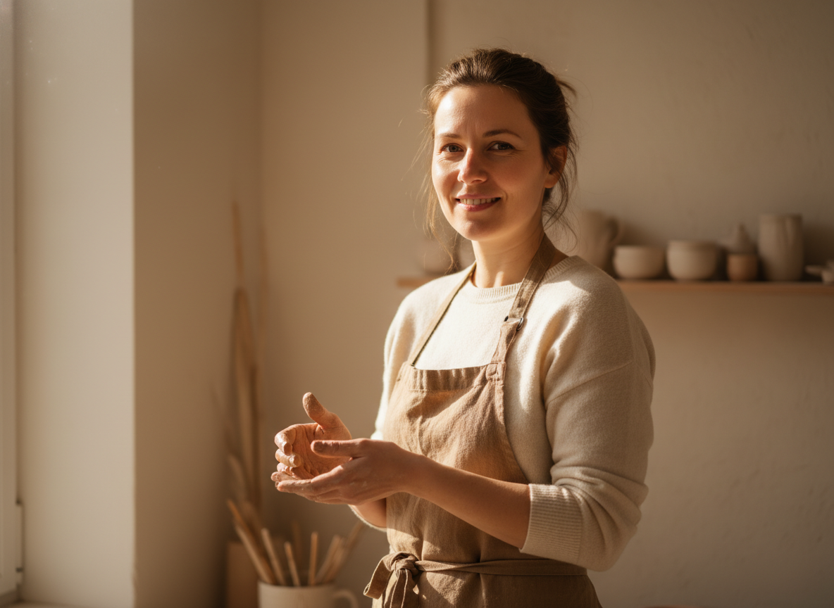 Potter in the studio