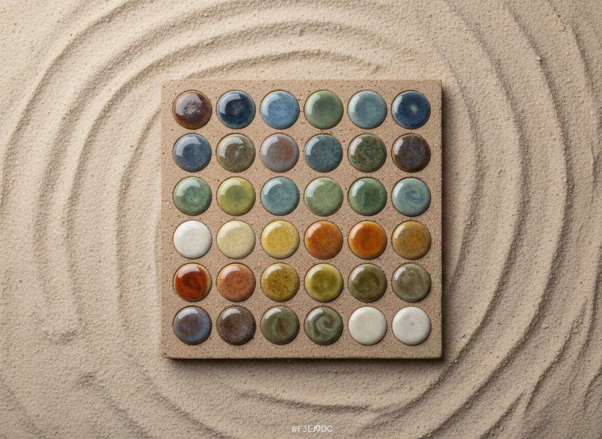 Close-up macro of glaze surface showing subtle variations and fired texture