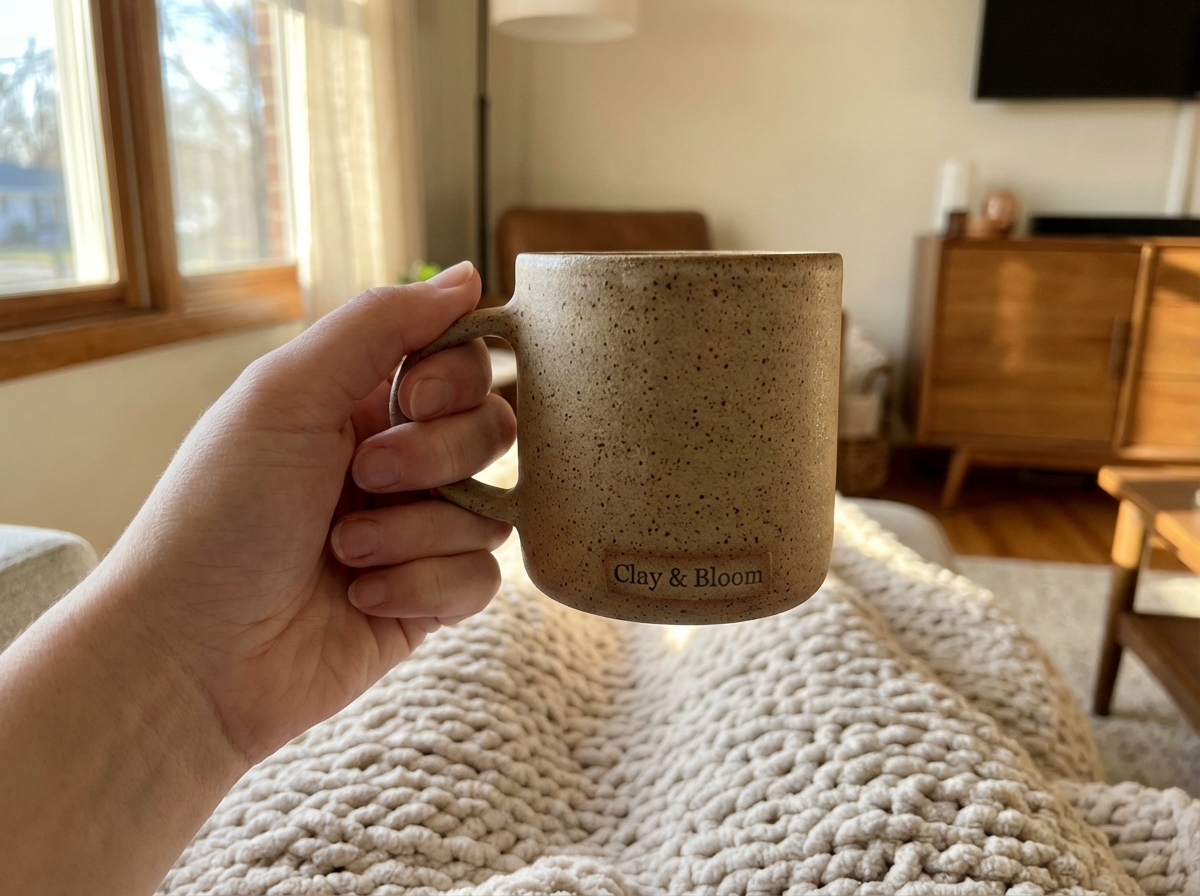 Speckled Oatmeal Mug lifestyle