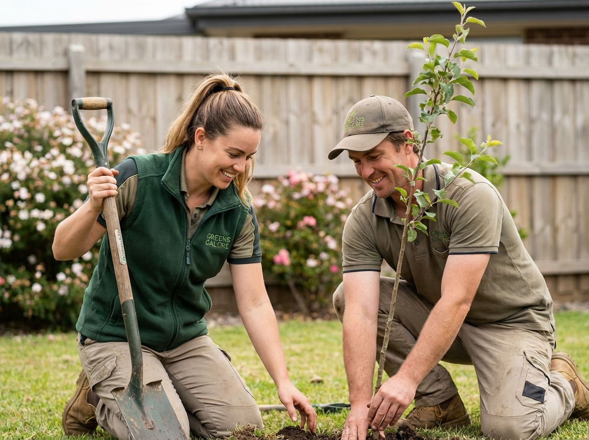 Team planting a tree