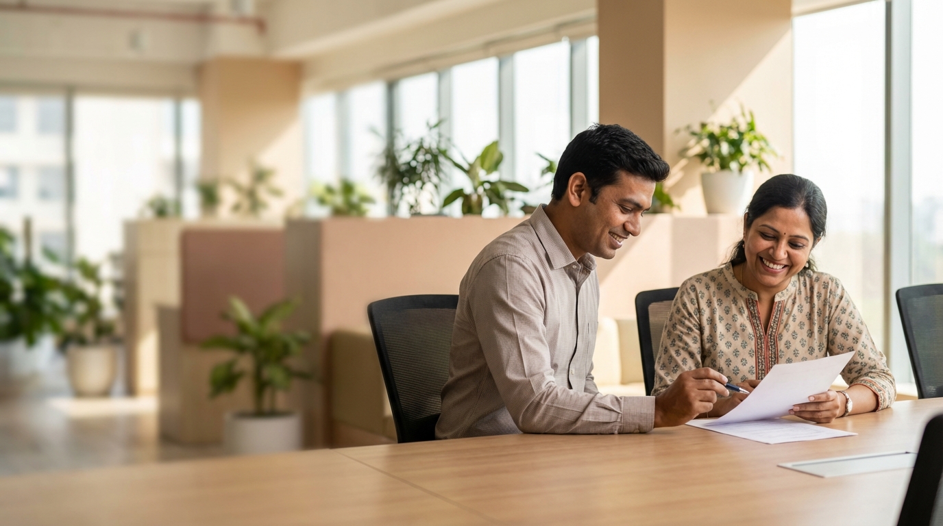 Accountant and client discussion