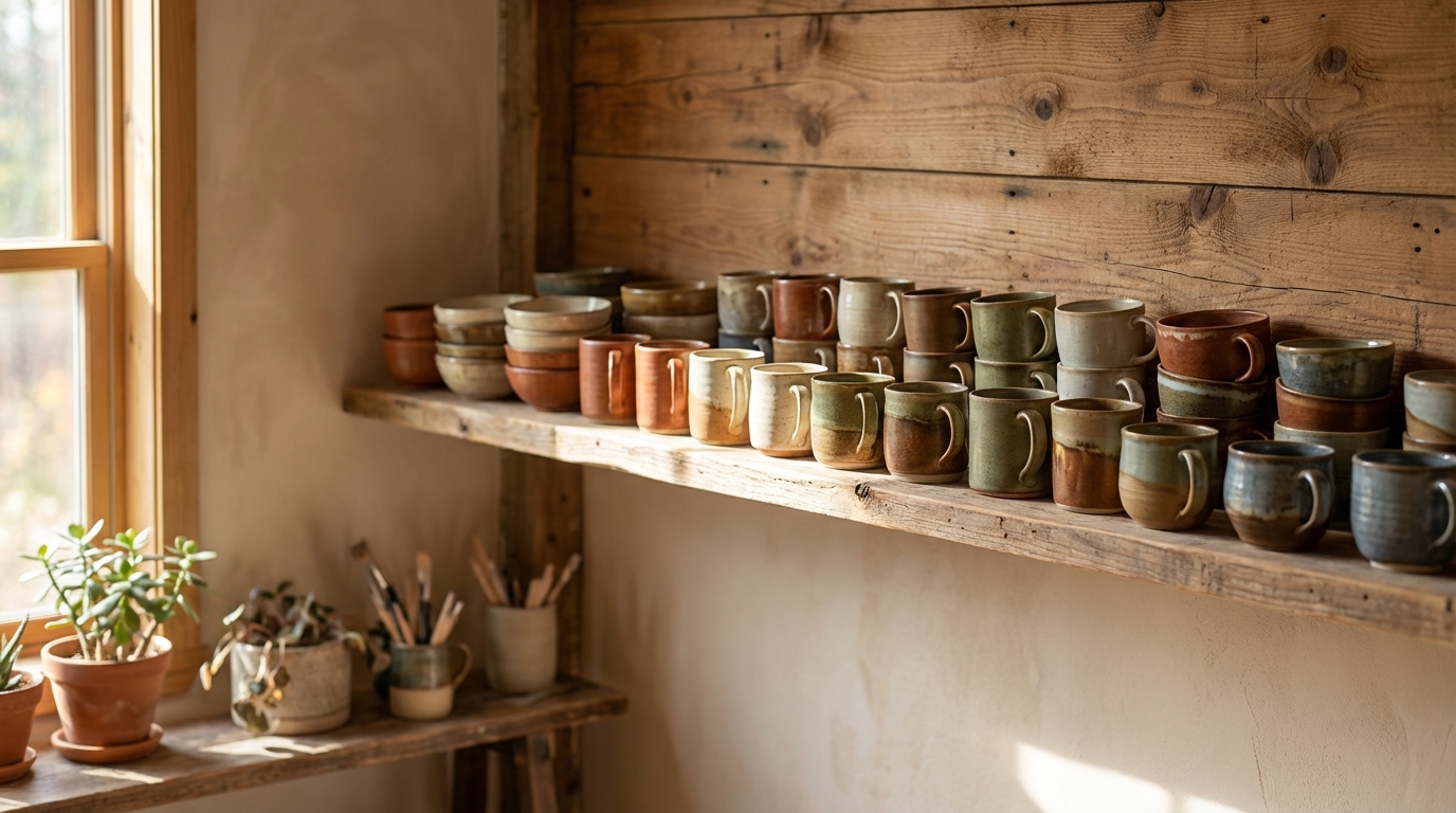 Pottery shelf studio