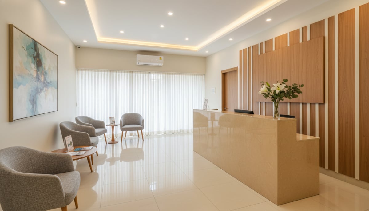 Tatva Skin Clinic reception area in Moosapet, Hyderabad