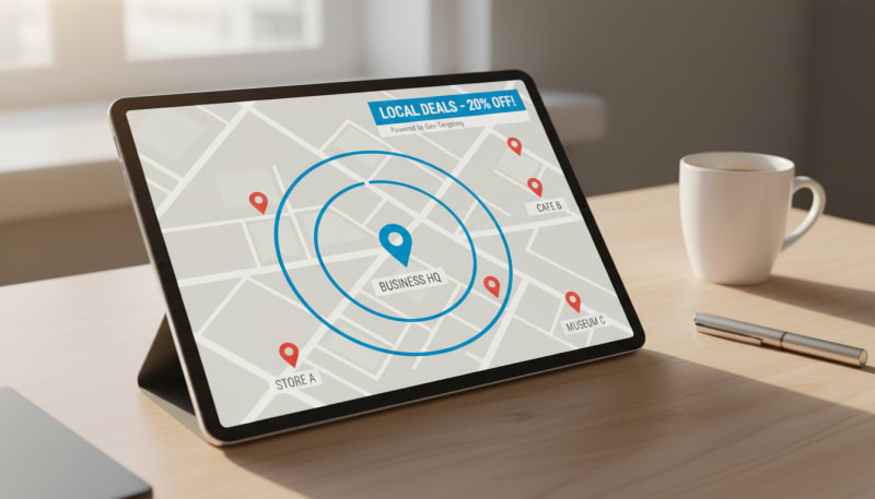 Geofencing display advertising targeting customers by location